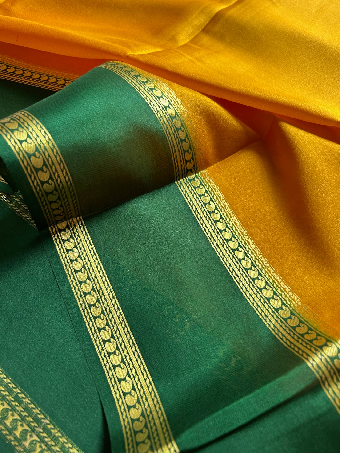 Malathi (2D) : Golden yellow-Bottle green