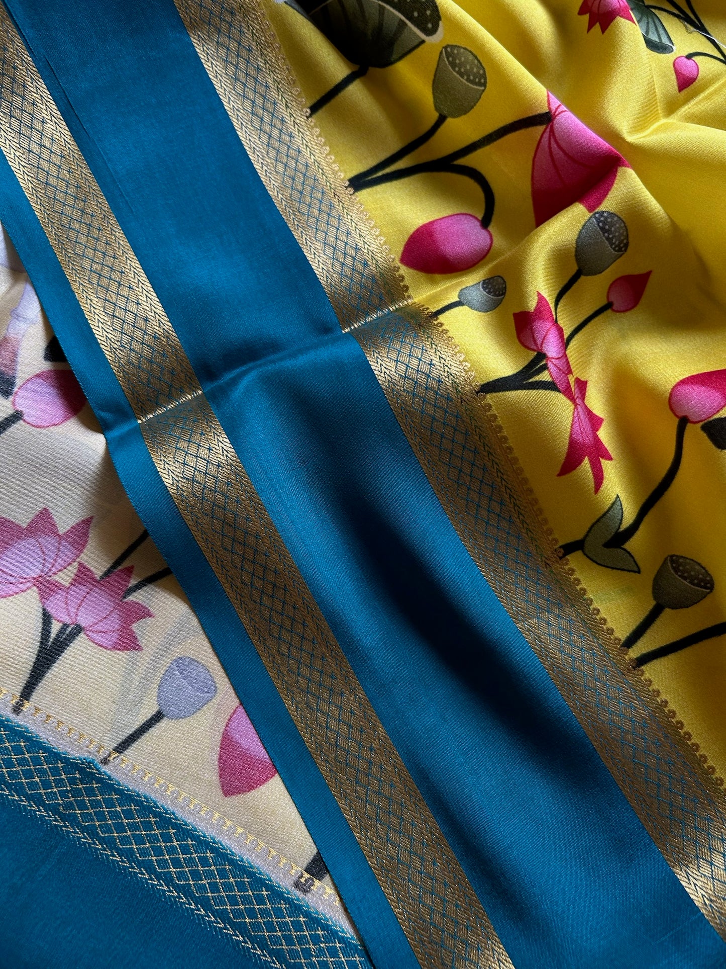 Kasturi (2D) : Lemon yellow-teal blue