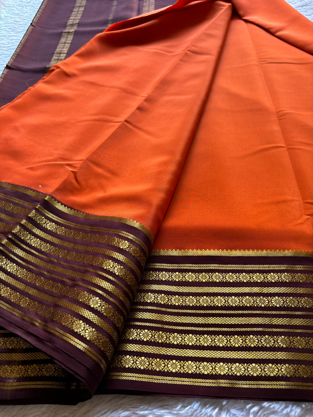 Parimala : Rust Orange - Chocolate Brown