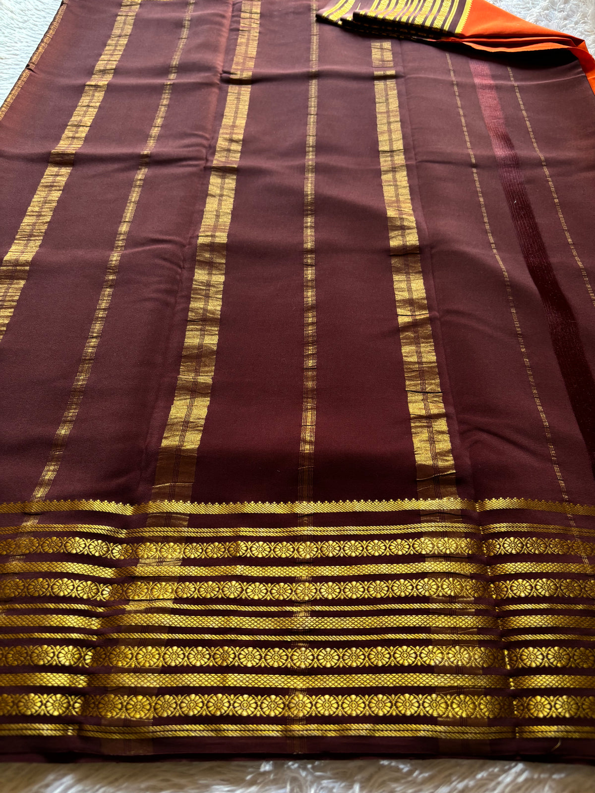 Parimala : Rust Orange - Chocolate Brown