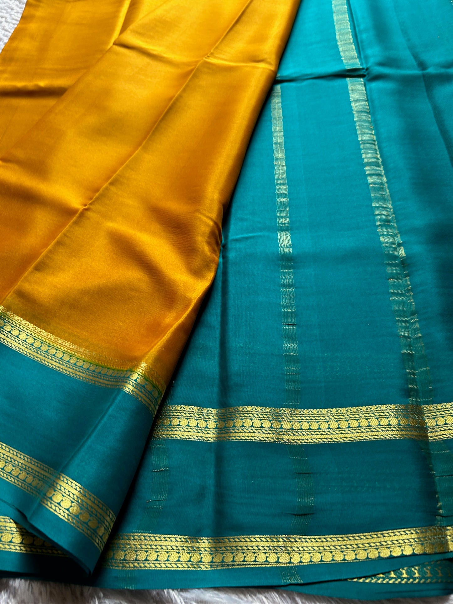 Malathi (2D) : Golden Yellow - Sea Blue
