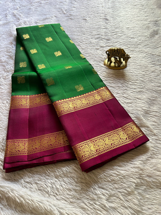 Lakshmi (2D) : bottle green-magenta