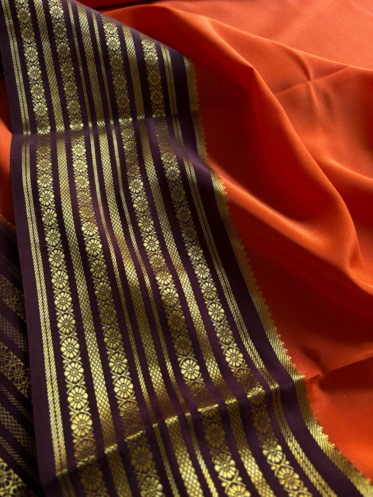 Parimala : Rust Orange - Chocolate Brown