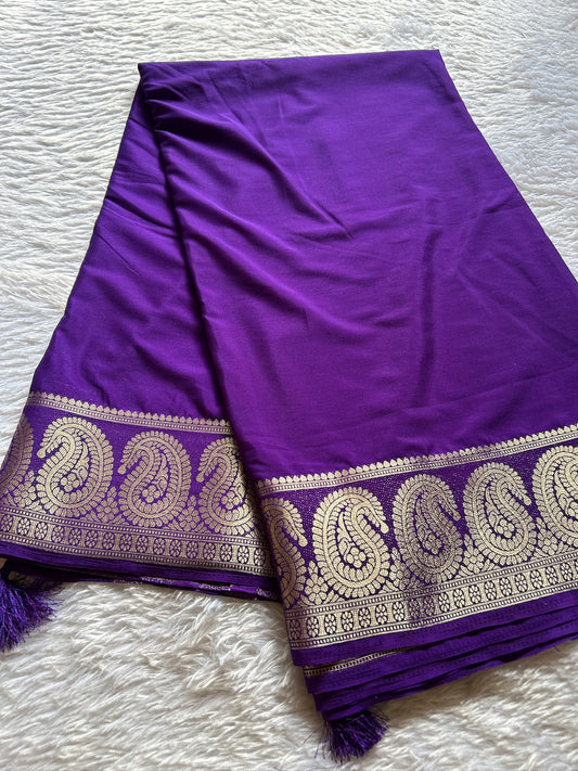 Semi Crepe : Solid Purple