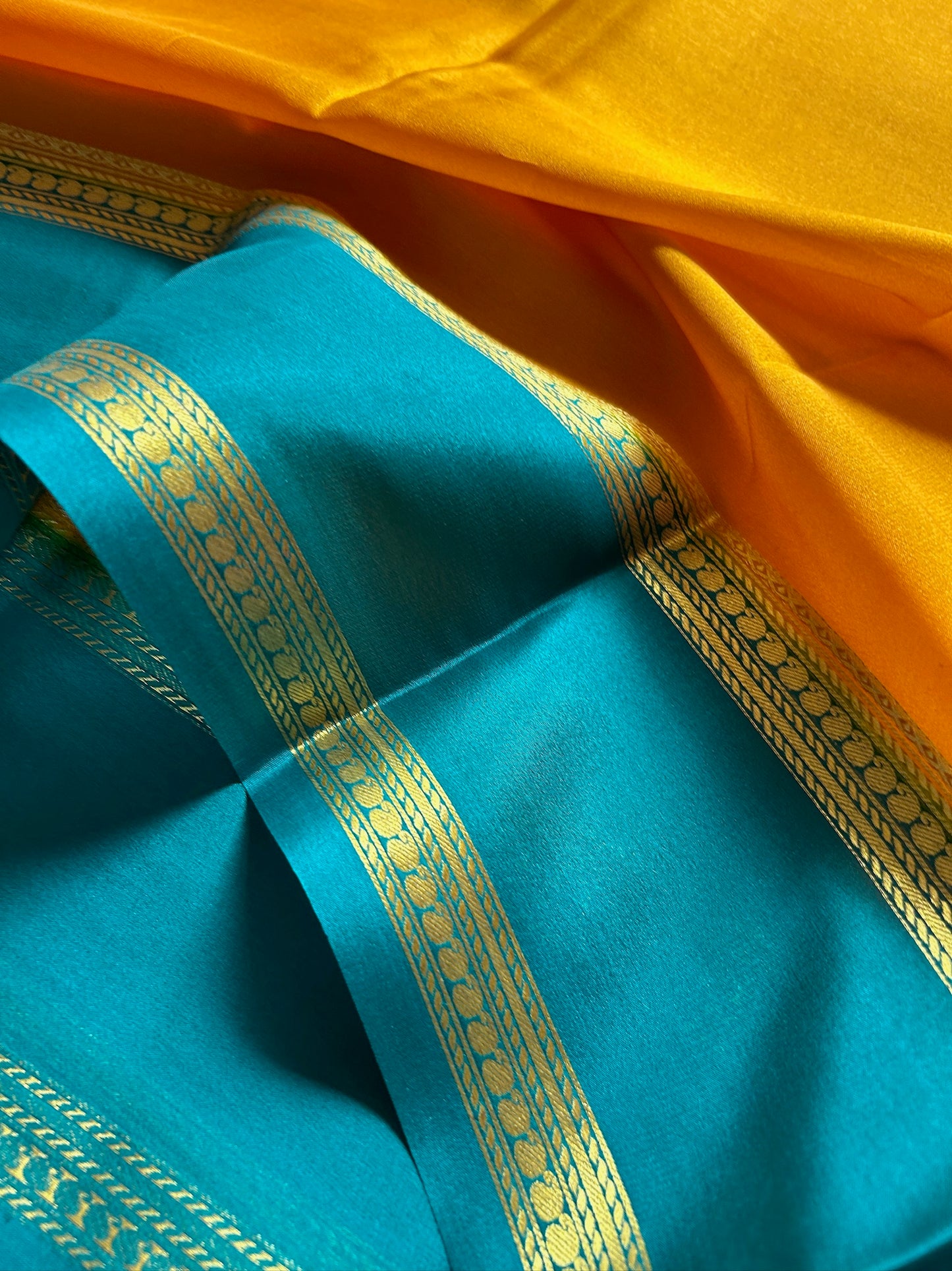 Malathi (2D) : Golden Yellow - Sea Blue