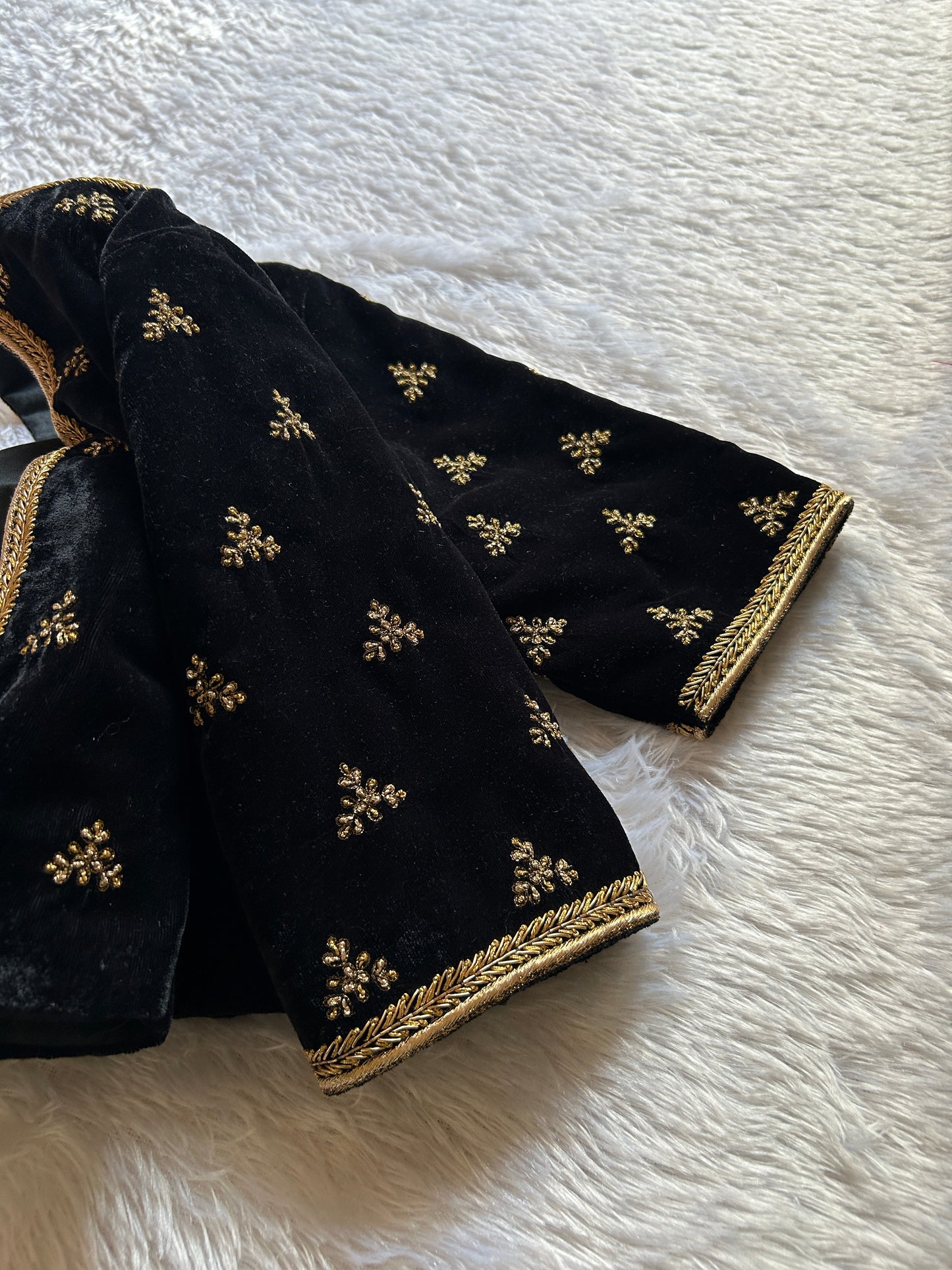 Black Velvet Hand Embroidered Blouse
