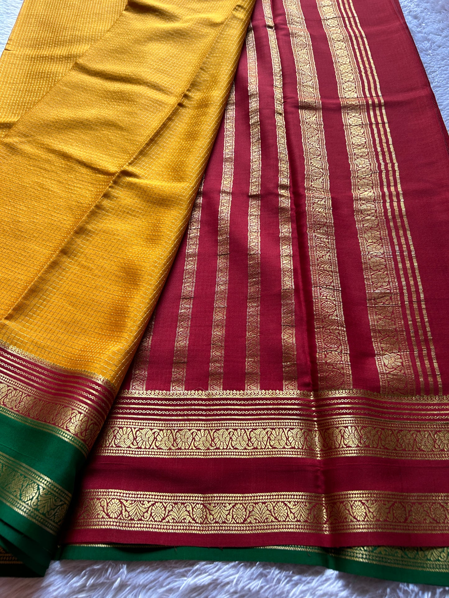 Gayatri (3D) : Yellow-maroon-green