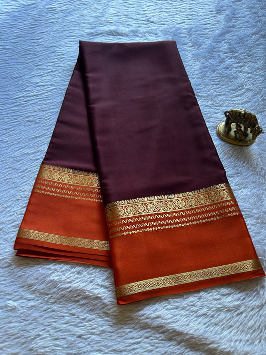 Daamini (2D): Chocolate brown-Rust Orange