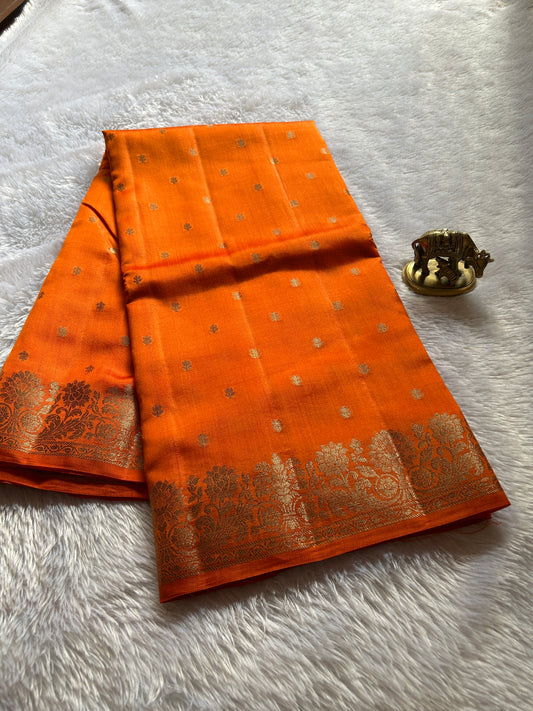 Banarasi Chiniya : Solid Orange