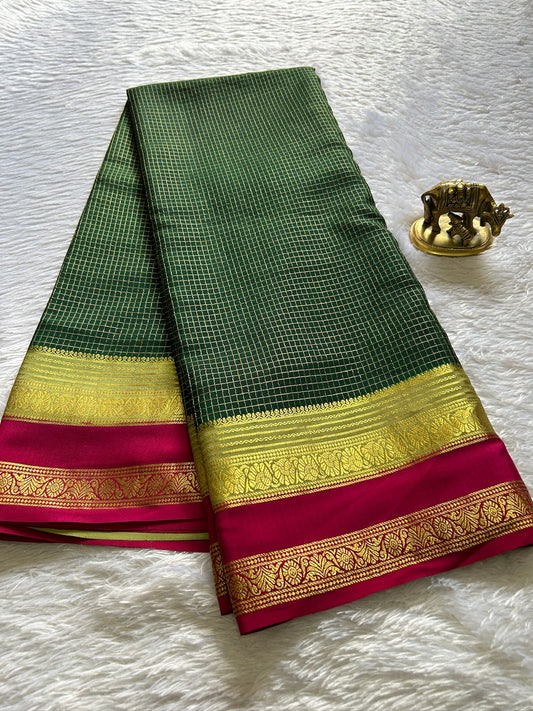Gayatri (3D) : Bottle green-sage green-pink