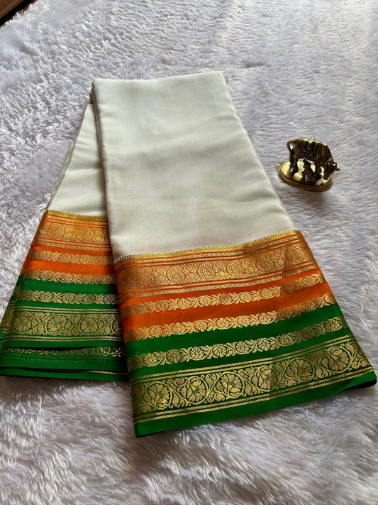 Bindu (3D) : Off white-orange-green