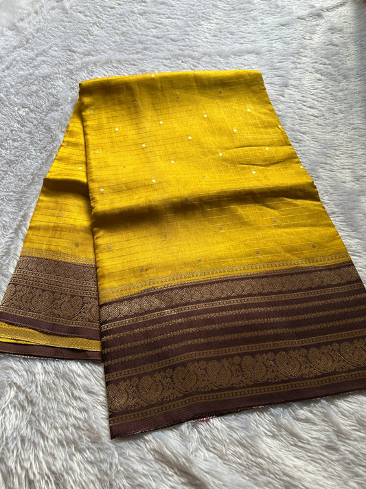 Semi Soft Silk (2D) : Yellow - Brown