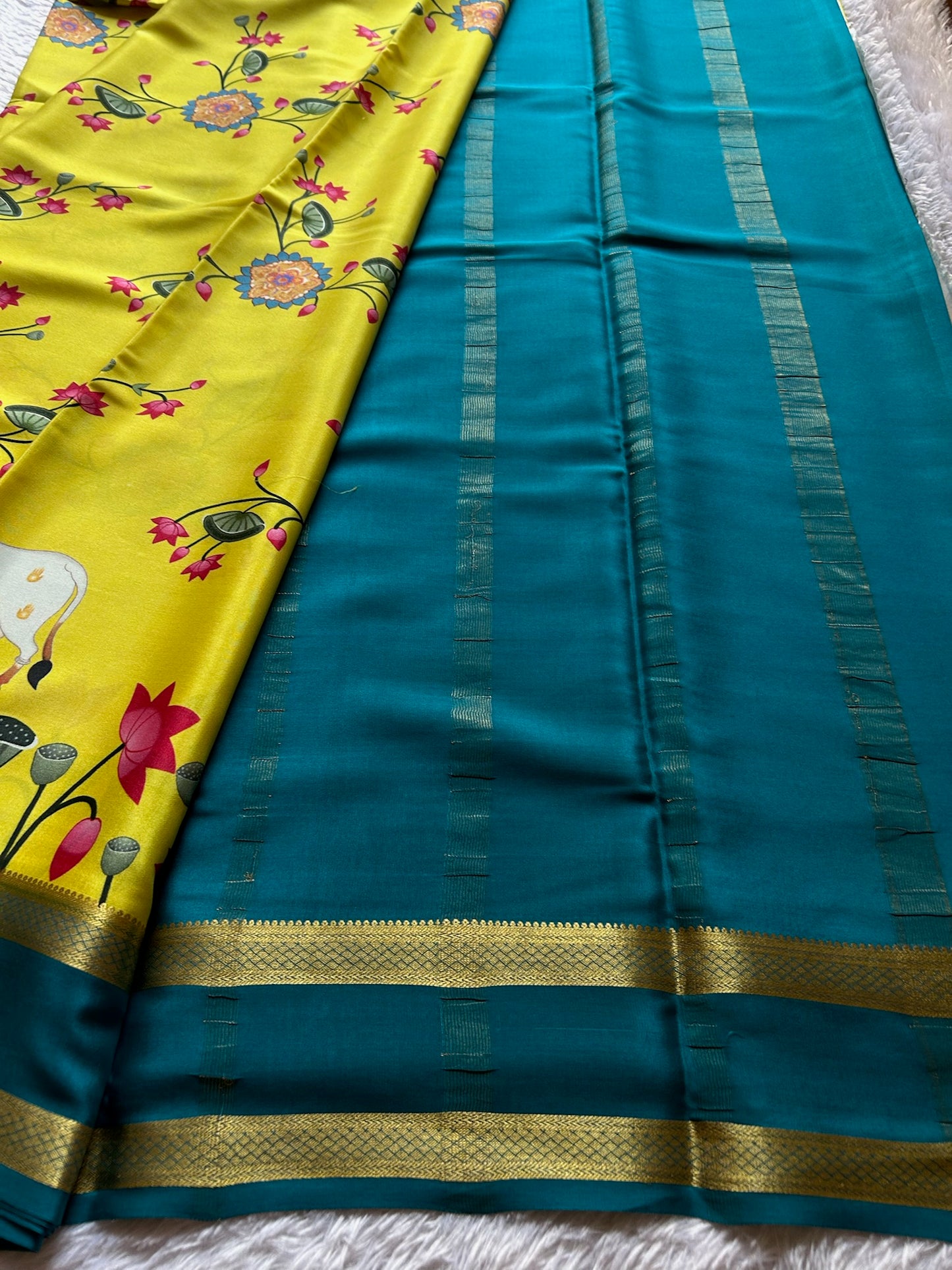 Kasturi (2D) : Lemon yellow-teal blue