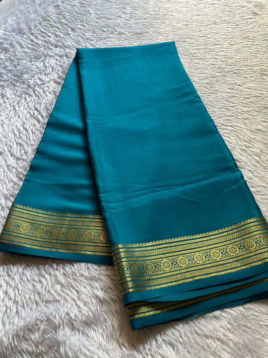 Devika : Solid light light peacock blue