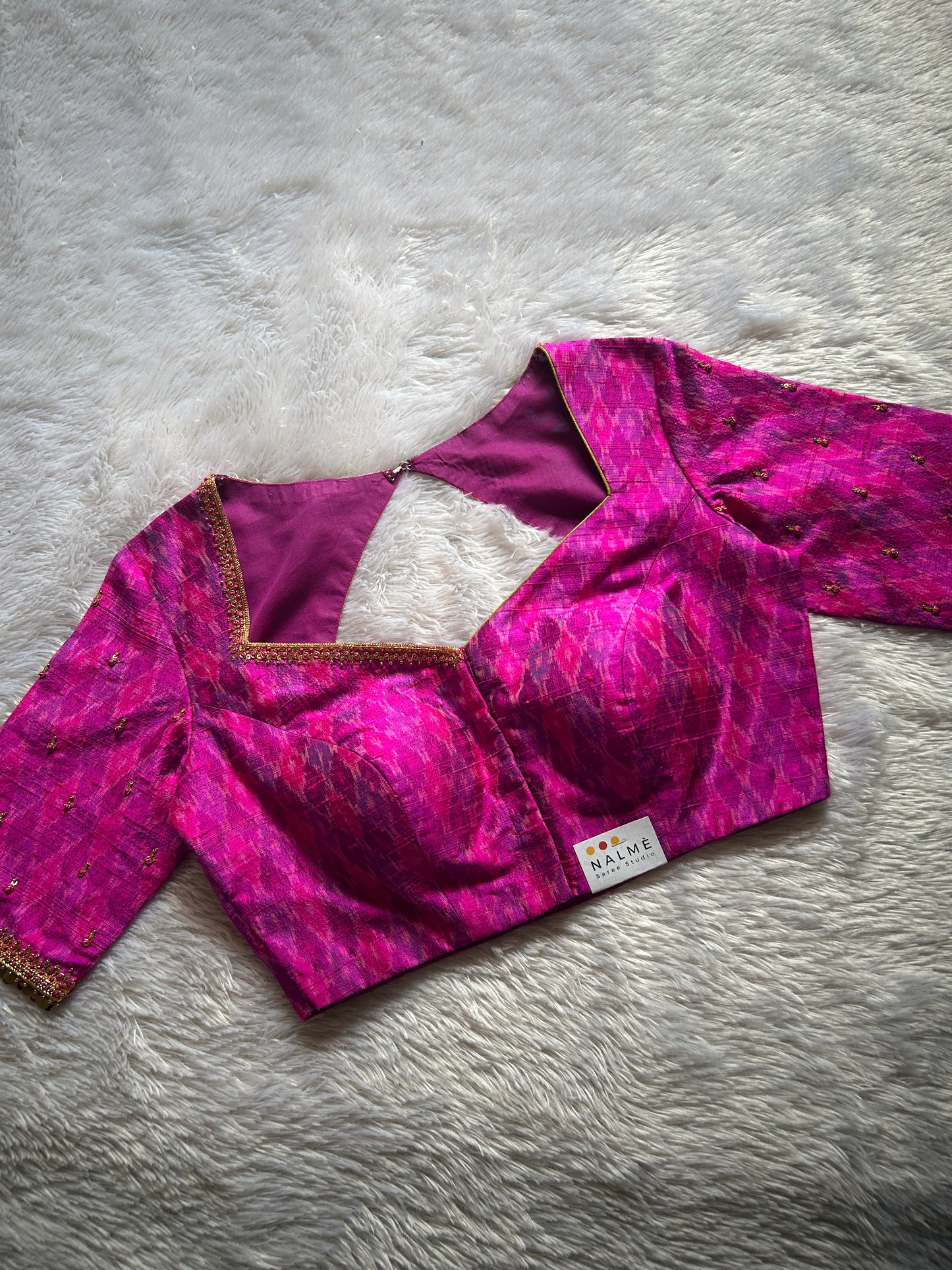 Pink Hand Embroidered Blouse