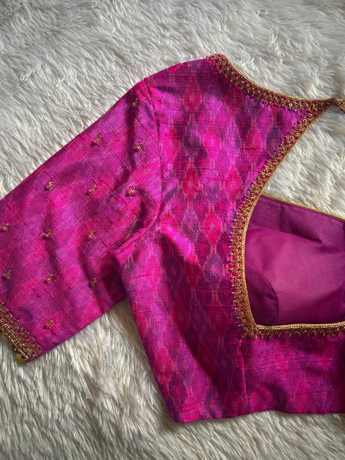 Pink Hand Embroidered Blouse