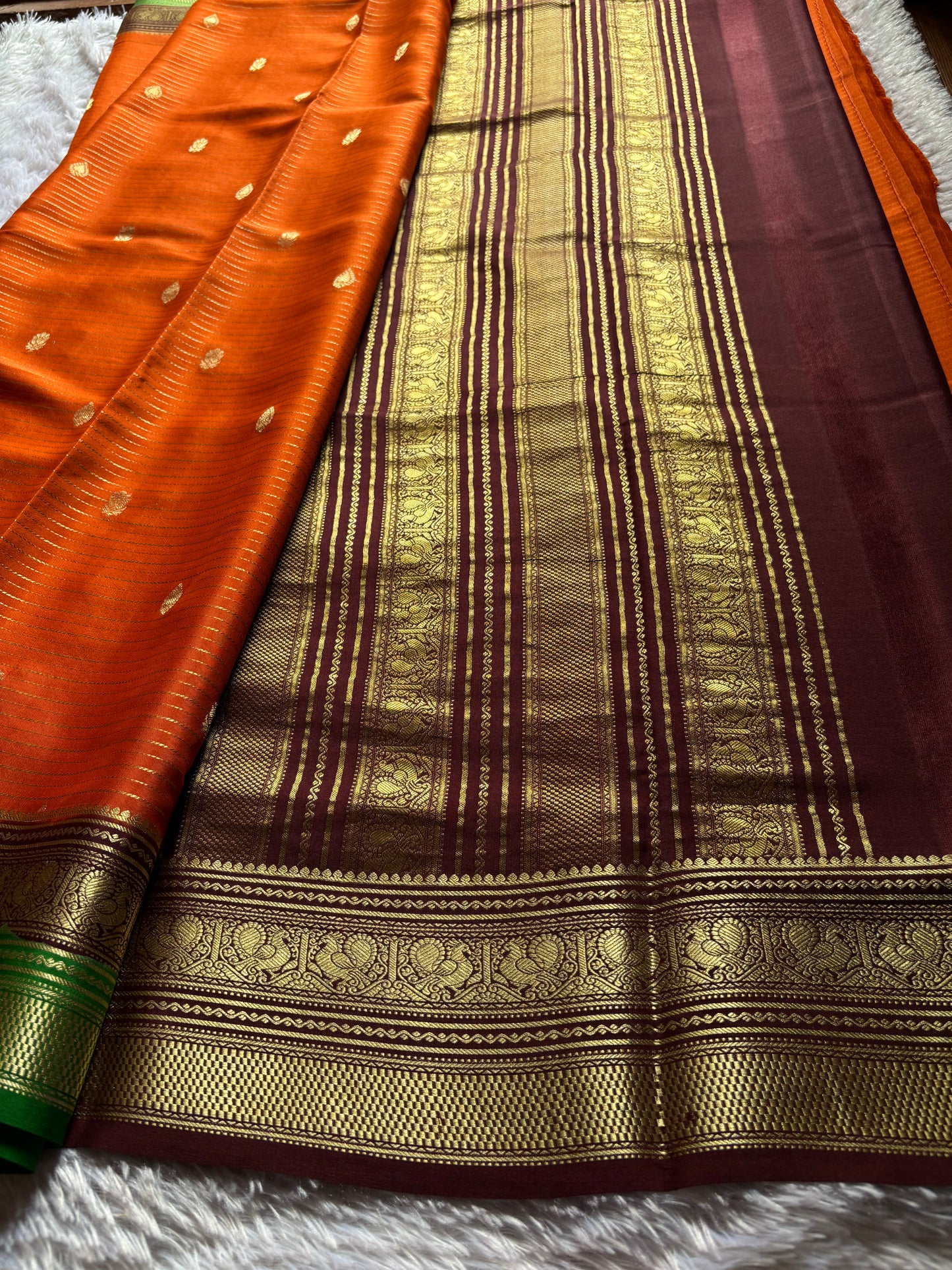 Amulya (3D) : Orange-maroon-green