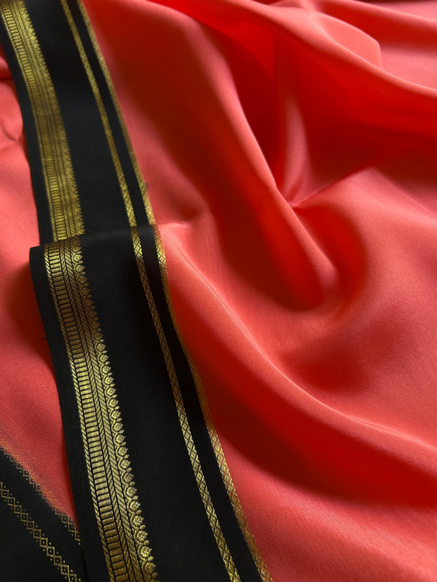 Sumathi (2D) : Coral pink-black