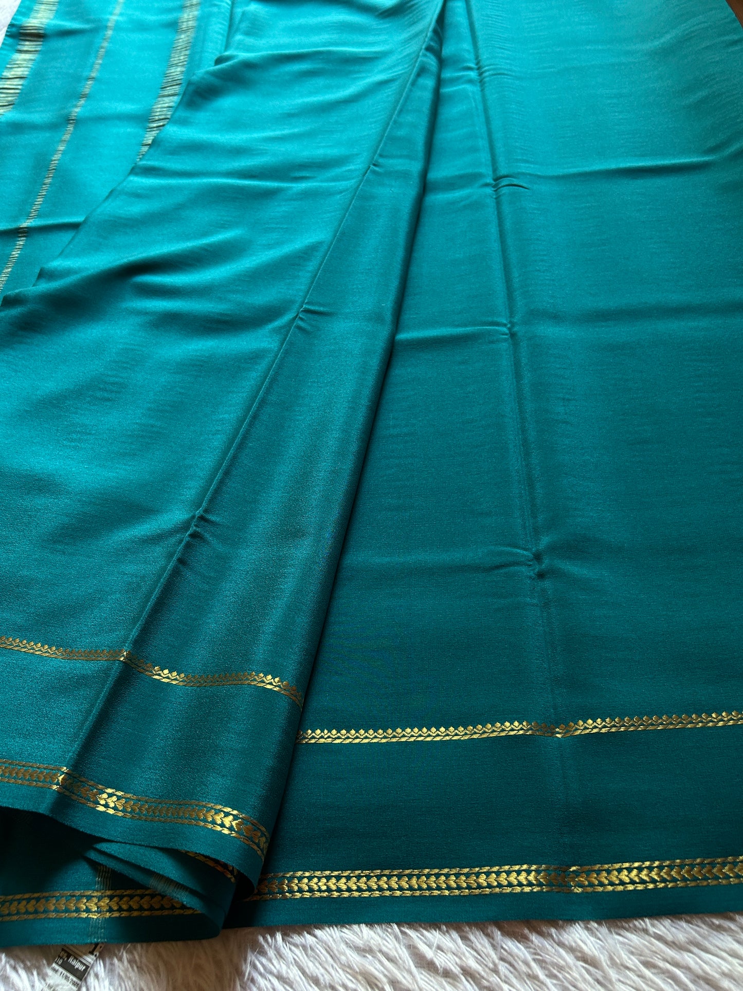 Indrani : Solid Peacock blue