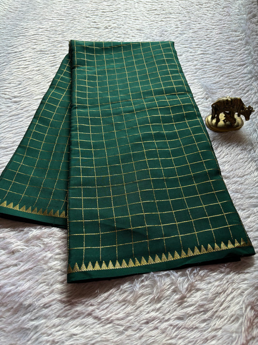 Malavika : Solid Bottle green