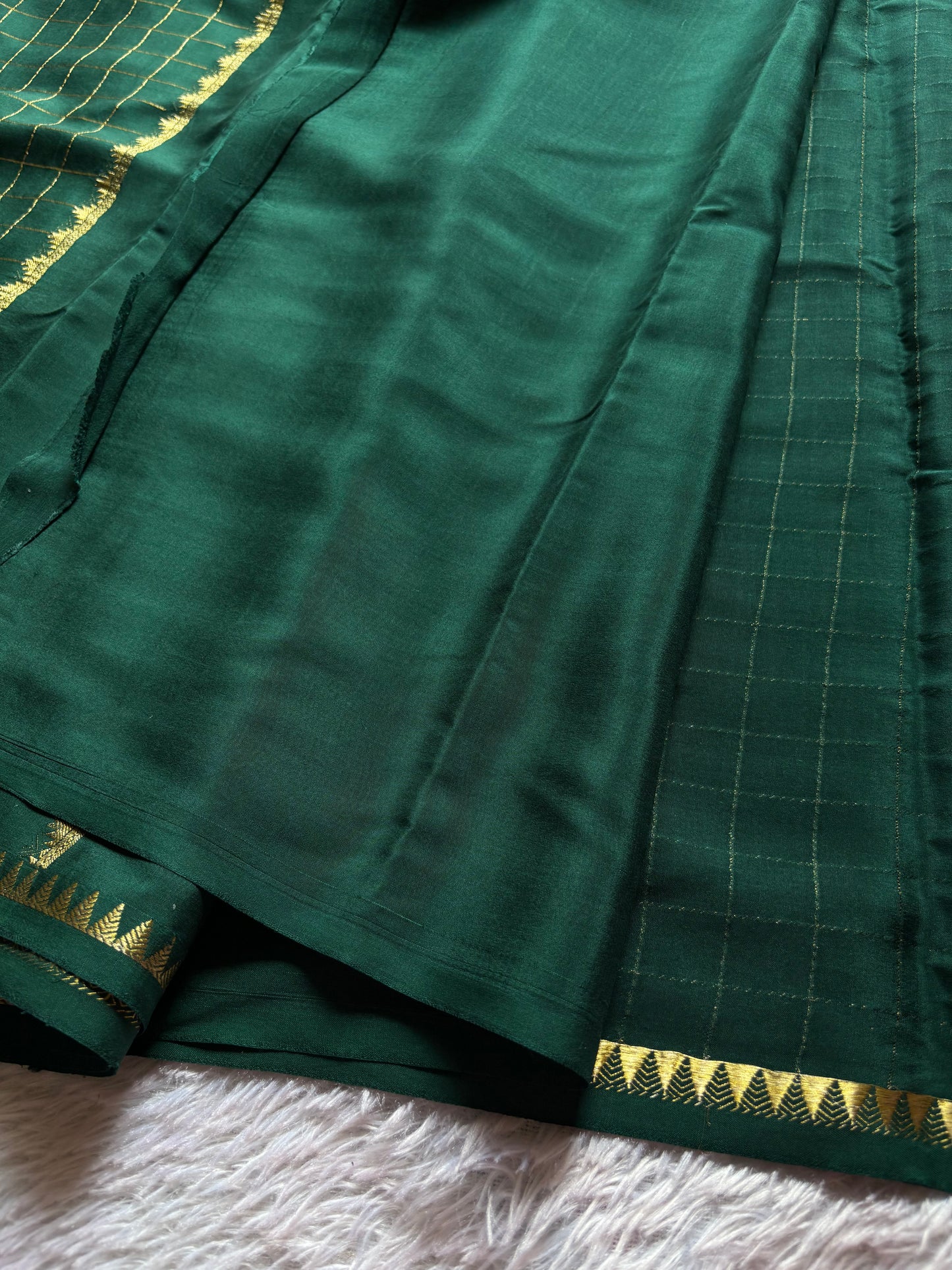 Malavika : Solid Bottle green