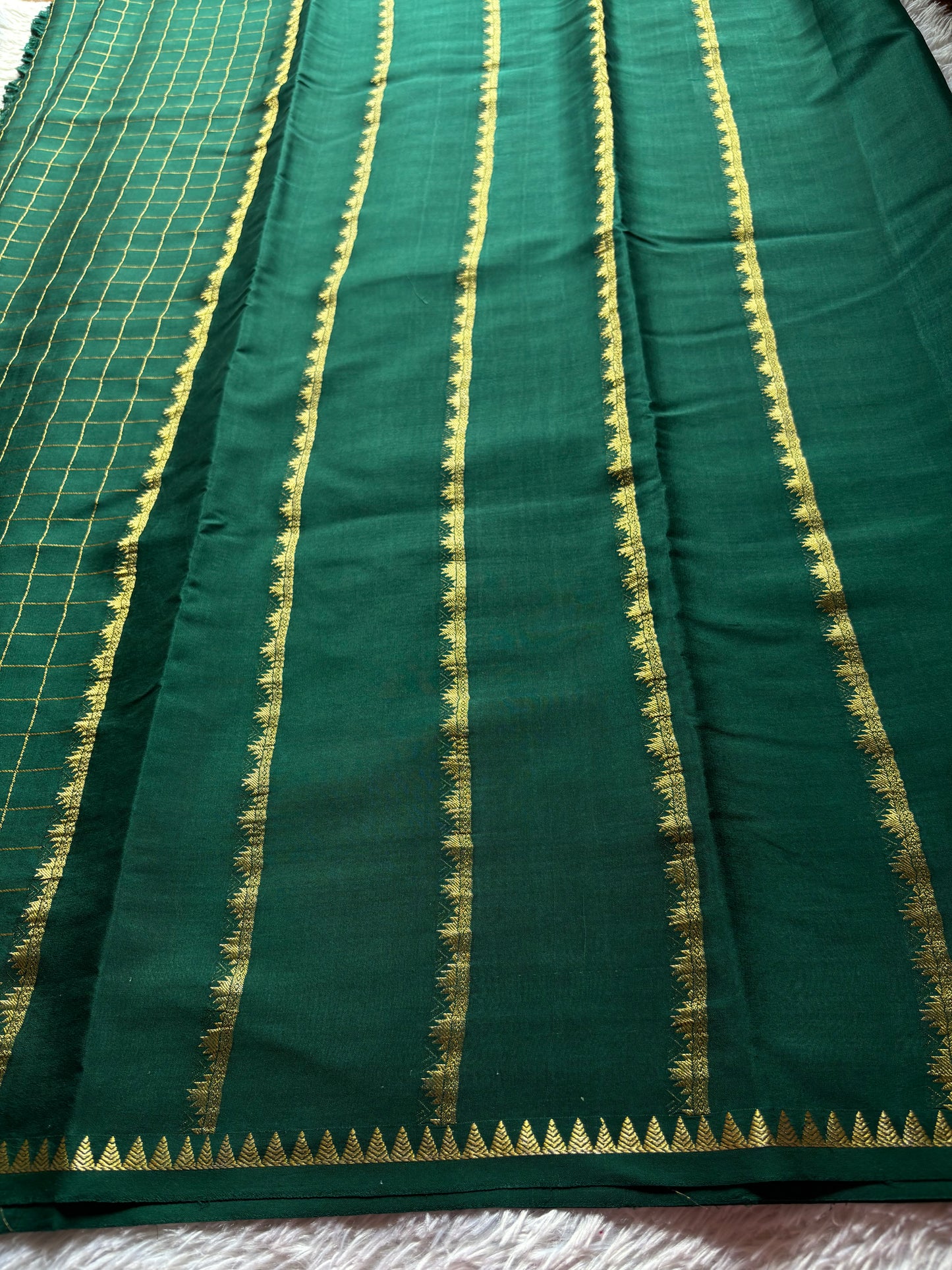 Malavika : Solid Bottle green