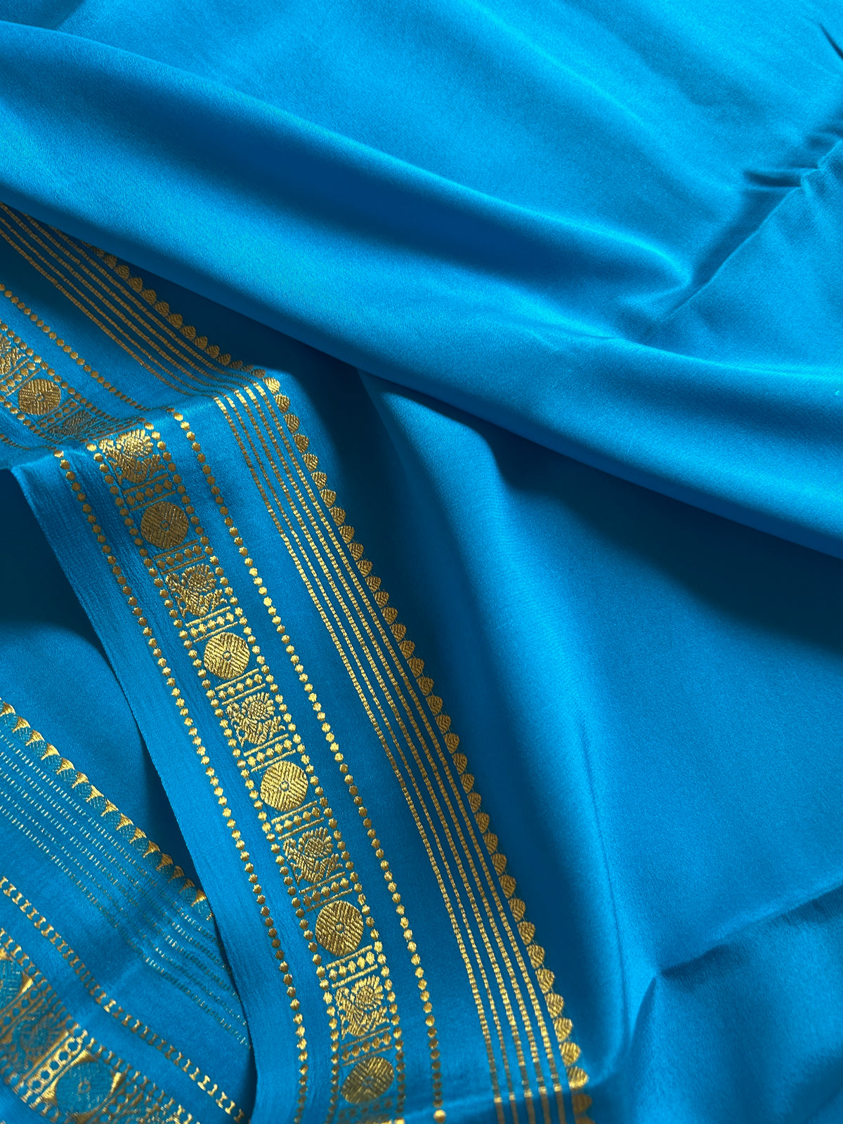 Sunanda : Solid Ananda blue – Nalmè Saree Studio