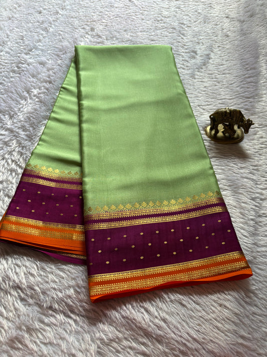 Drishti (3D) : Mint green-wine-orange