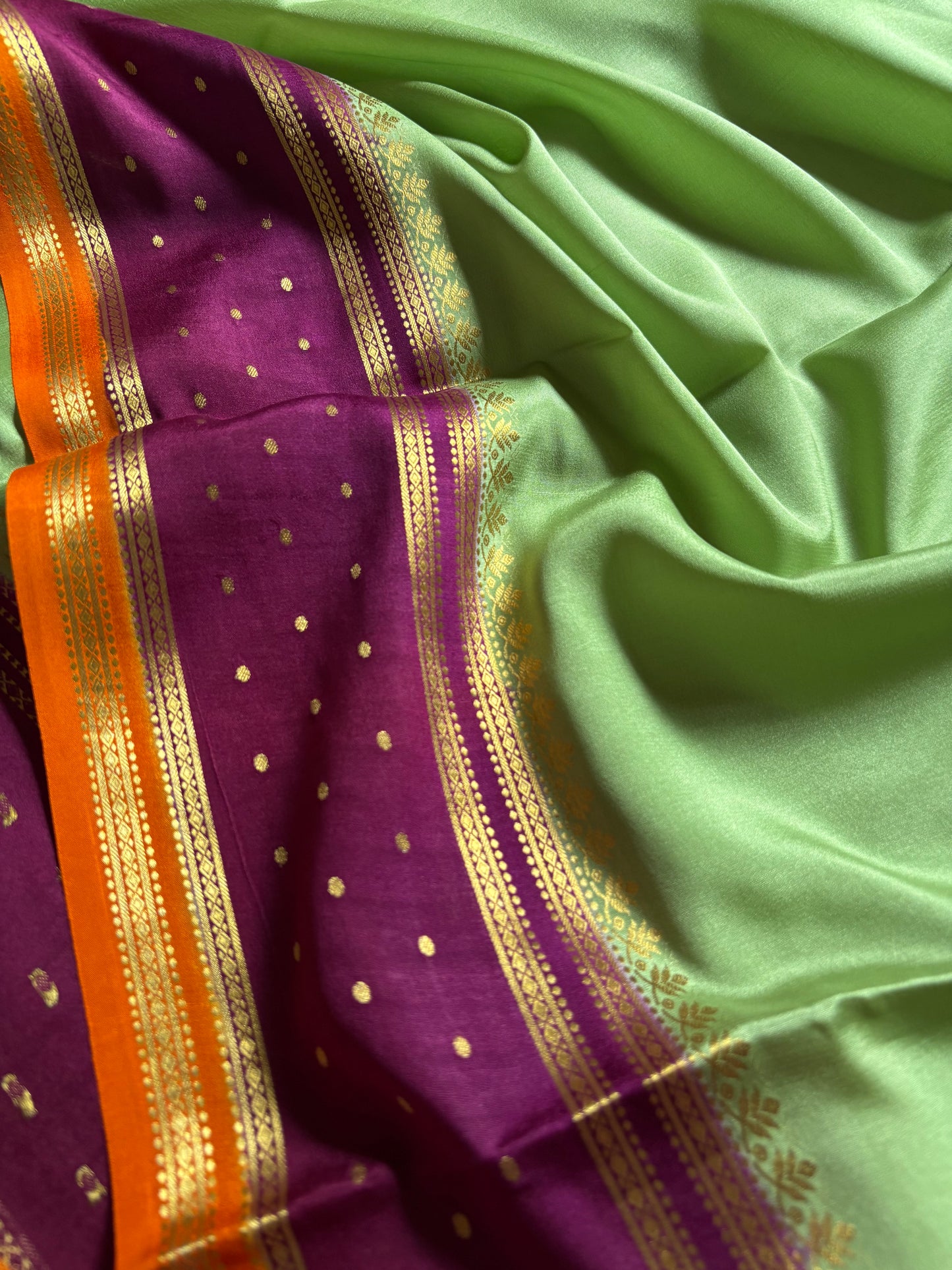 Drishti (3D) : Mint green-wine-orange