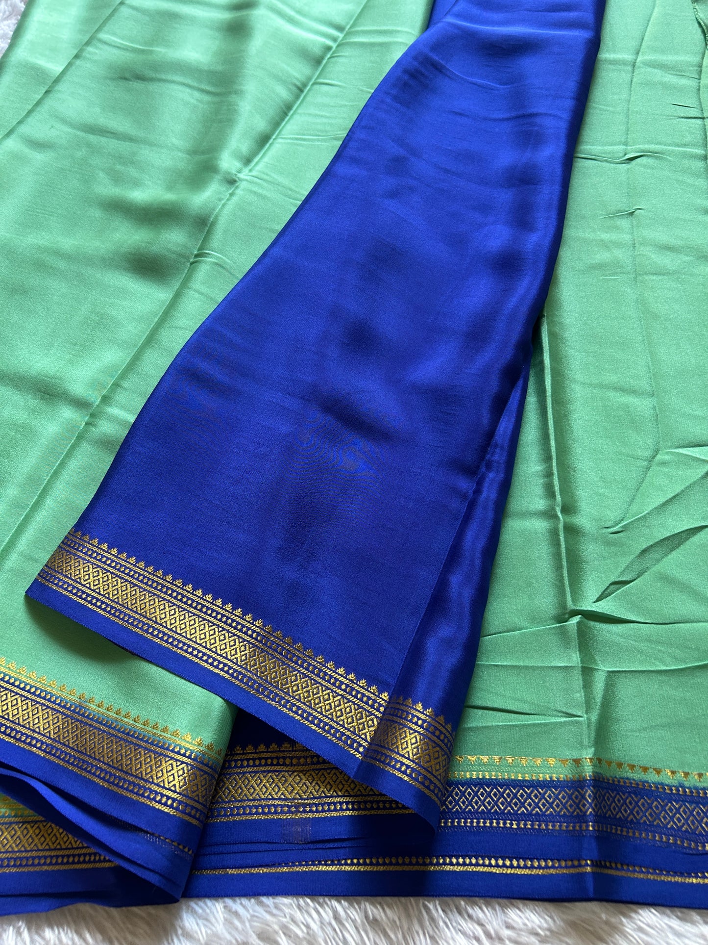 Preetha (2D) : Mint green-royal blue