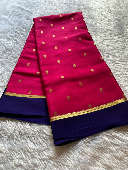 Sahana (2D) : rani pink-navy blue