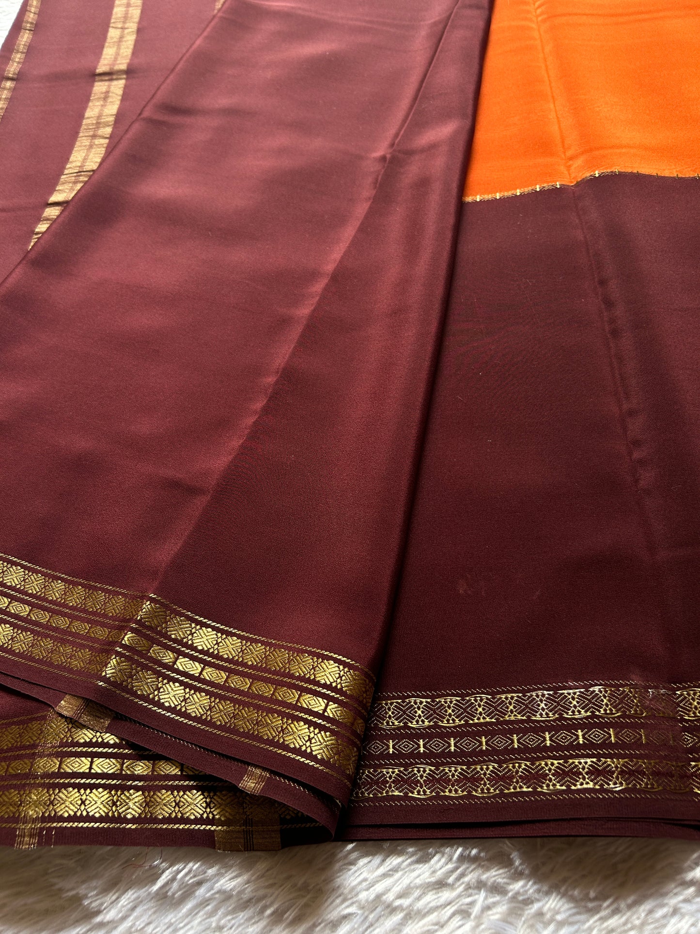 Suraksha (2D) : Rust orange-chocolate brown