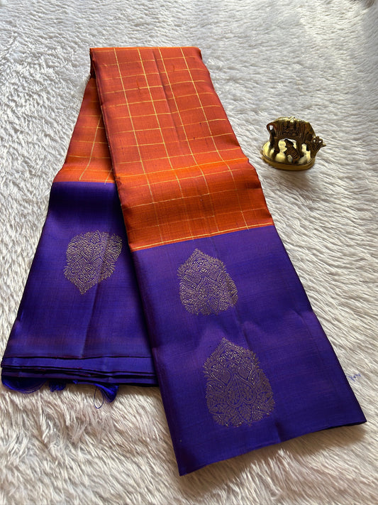 Anandhi (2D) : Rust orange-royal blue