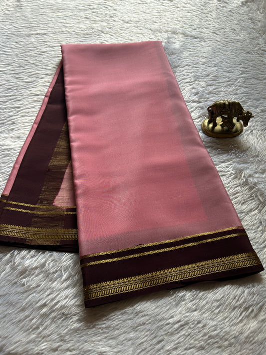 Sumathi (2D) : Peach pink-chocolate brown