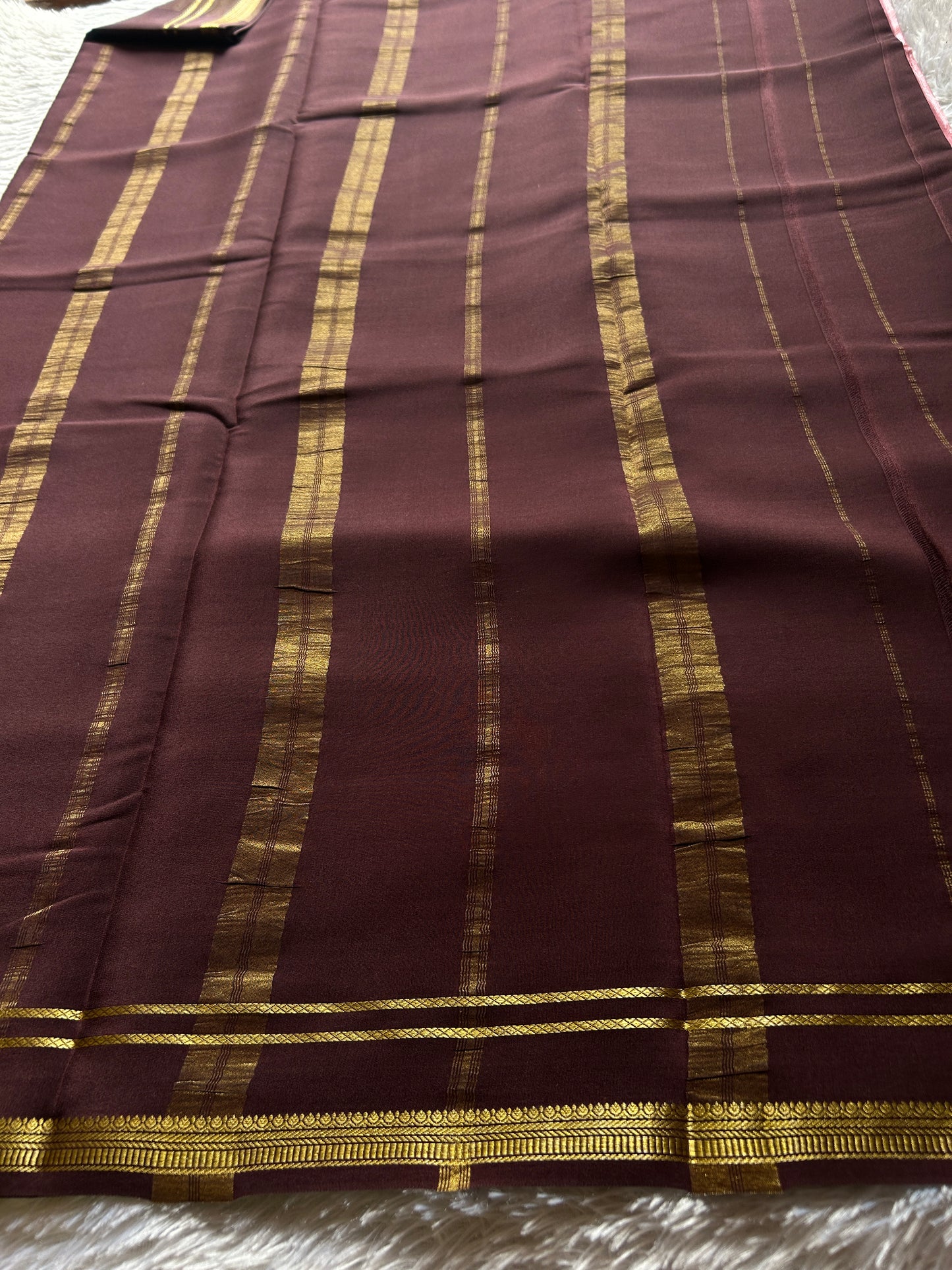 Sumathi (2D) : Peach pink-chocolate brown