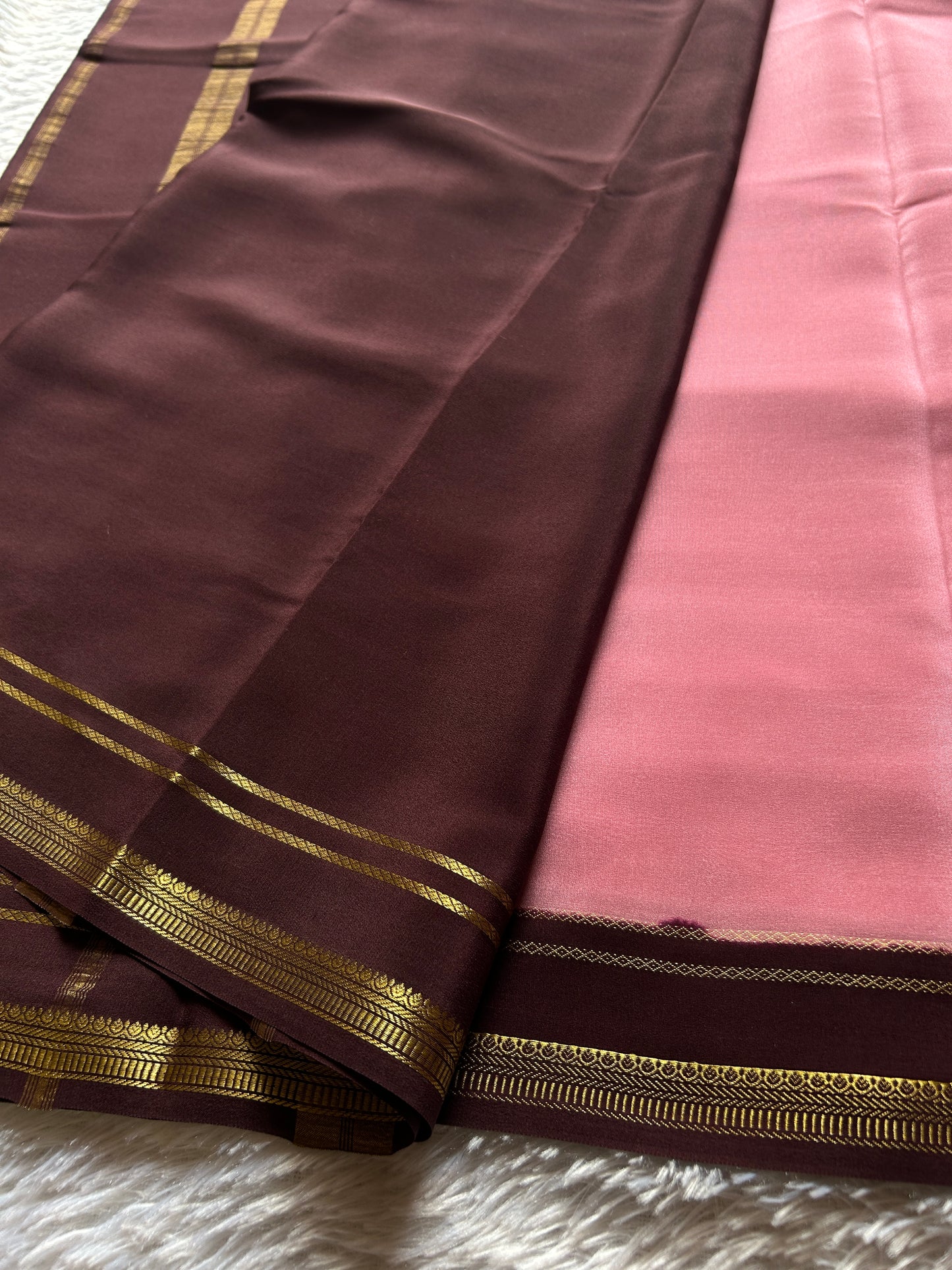 Sumathi (2D) : Peach pink-chocolate brown