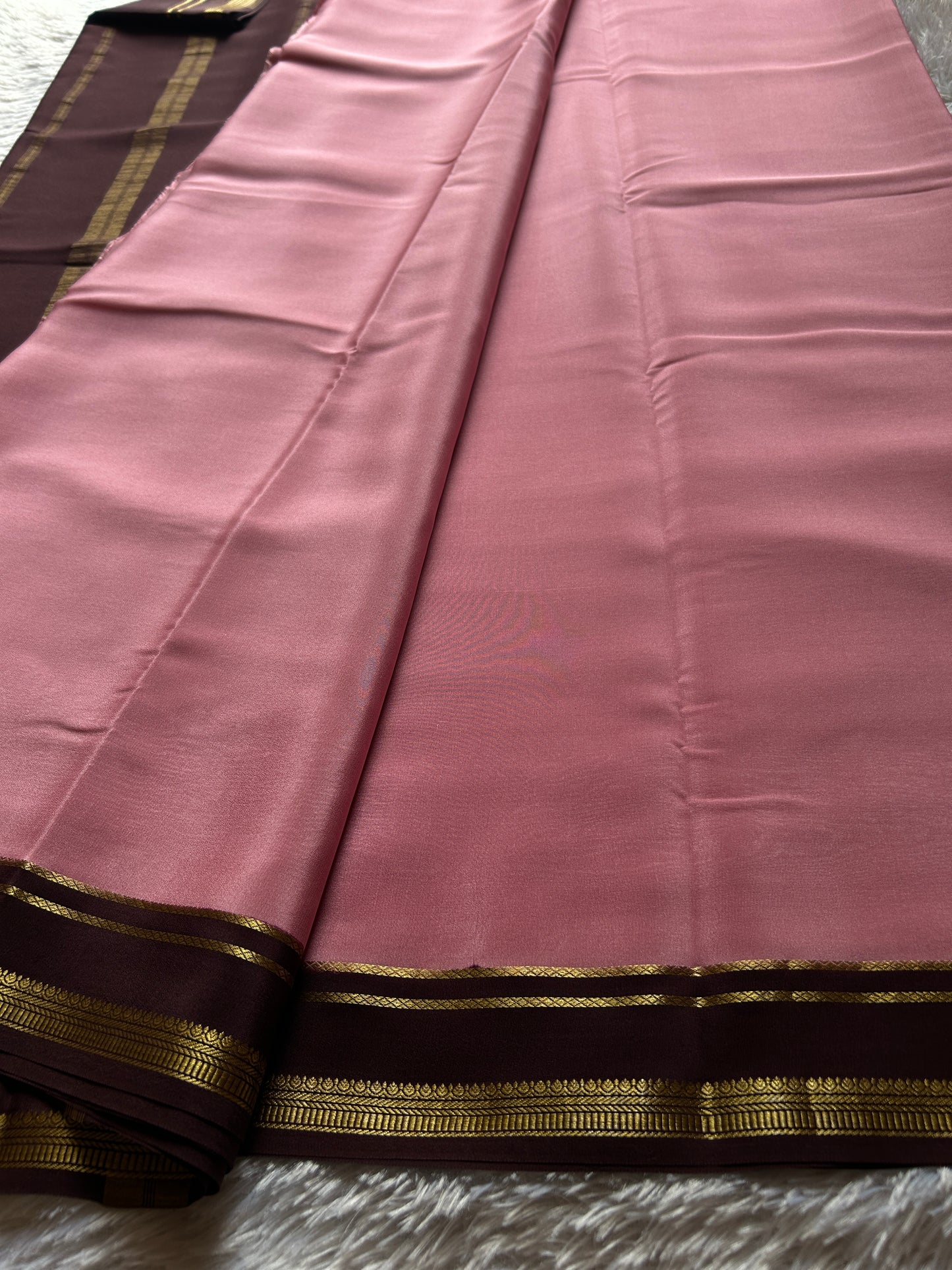Sumathi (2D) : Peach pink-chocolate brown