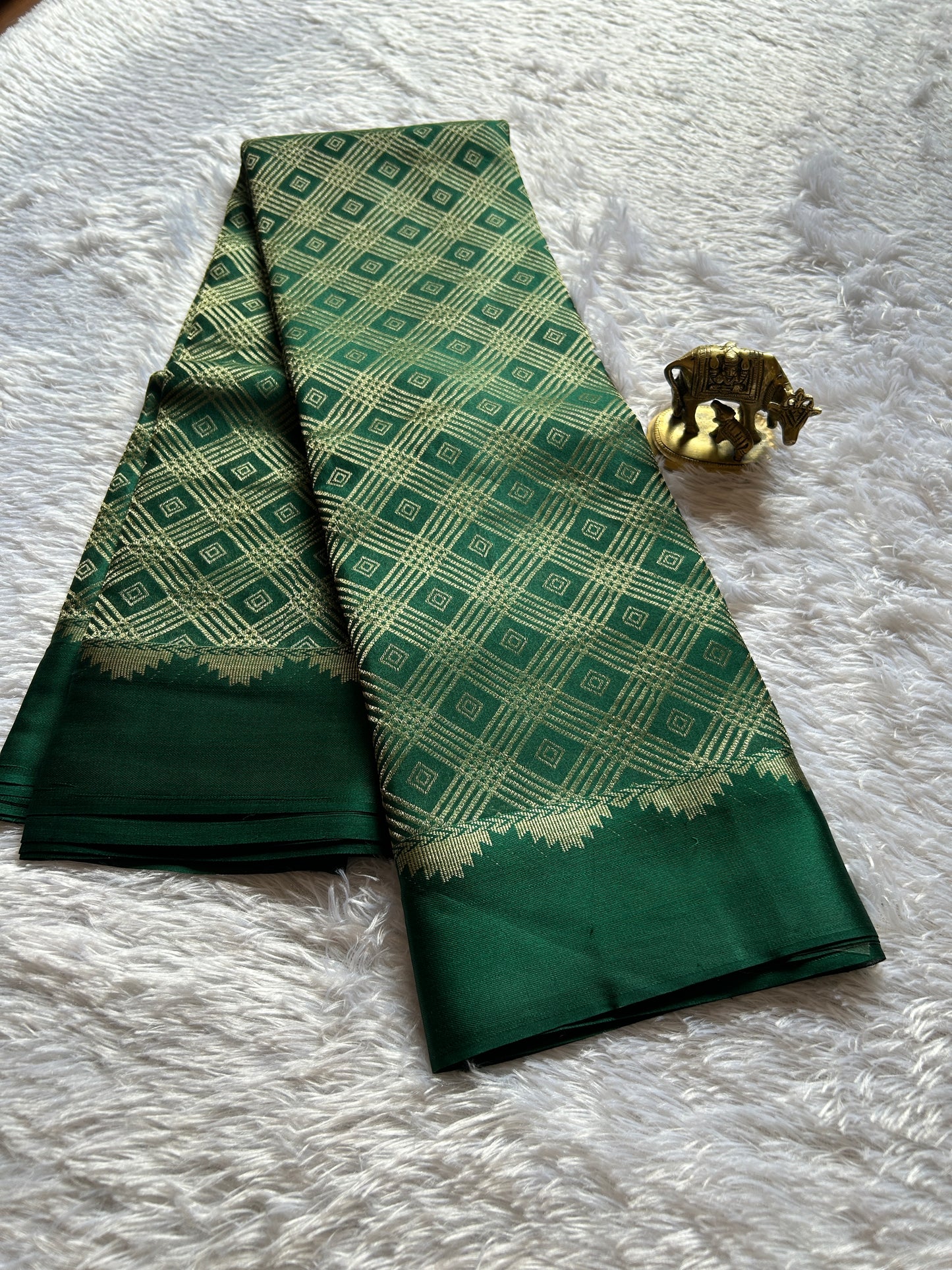 Archana : Brocade Bottle green