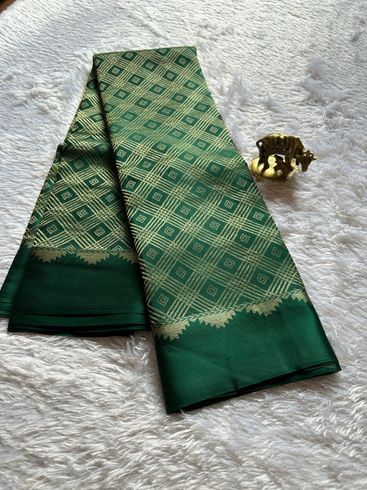 Archana : Brocade Bottle green