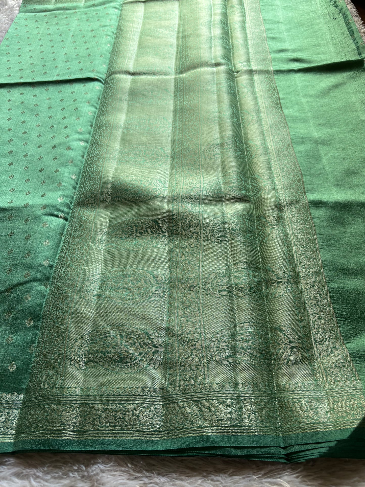 Banarasi Chiniya : Solid Mint green