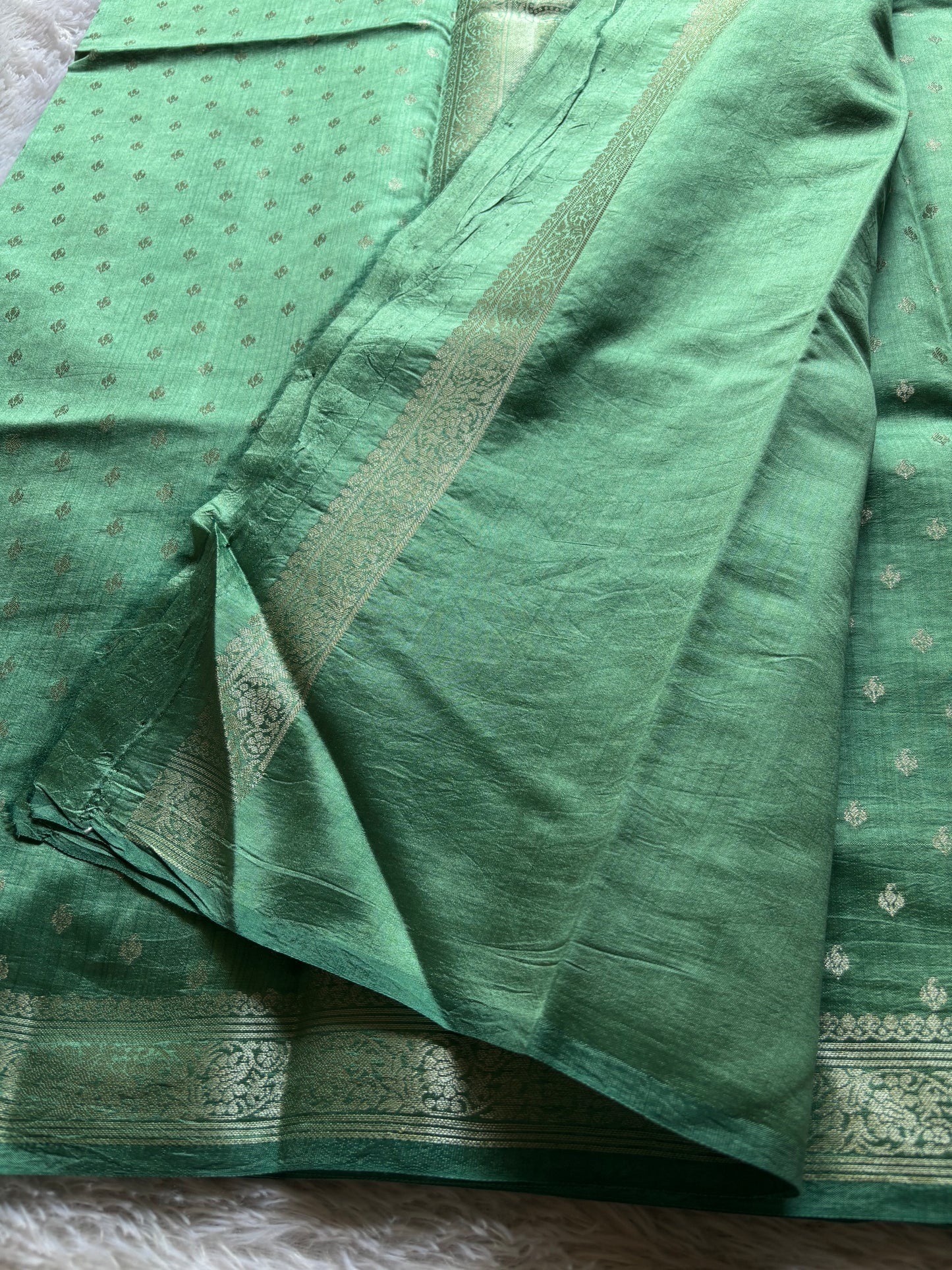Banarasi Chiniya : Solid Mint green