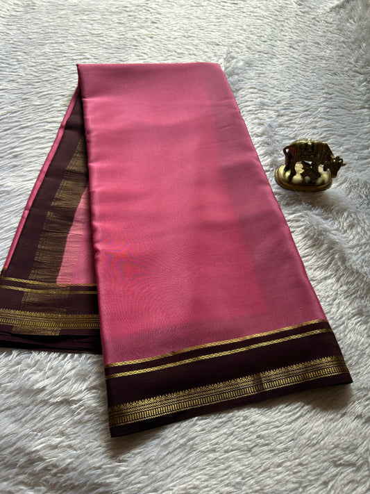 Sumathi (2D) : Petal pink-chocolate brown