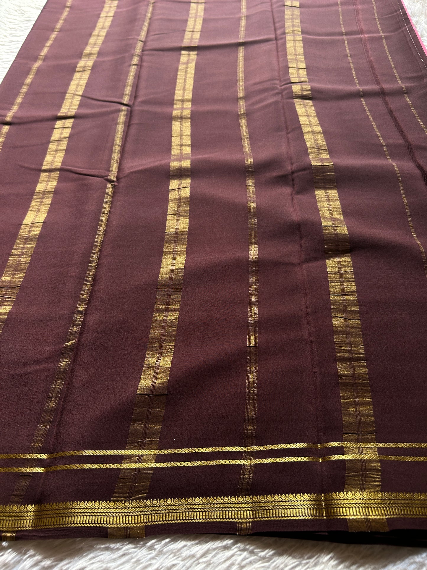 Sumathi (2D) : Petal pink-chocolate brown