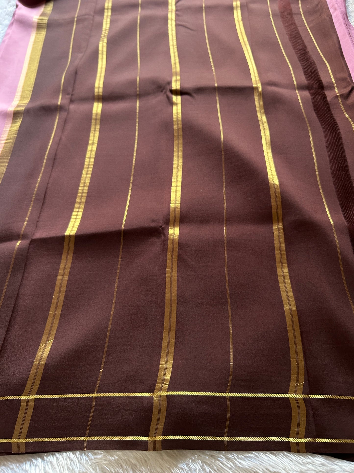 Rekha (2D) : Mauve pink-chocolate brown