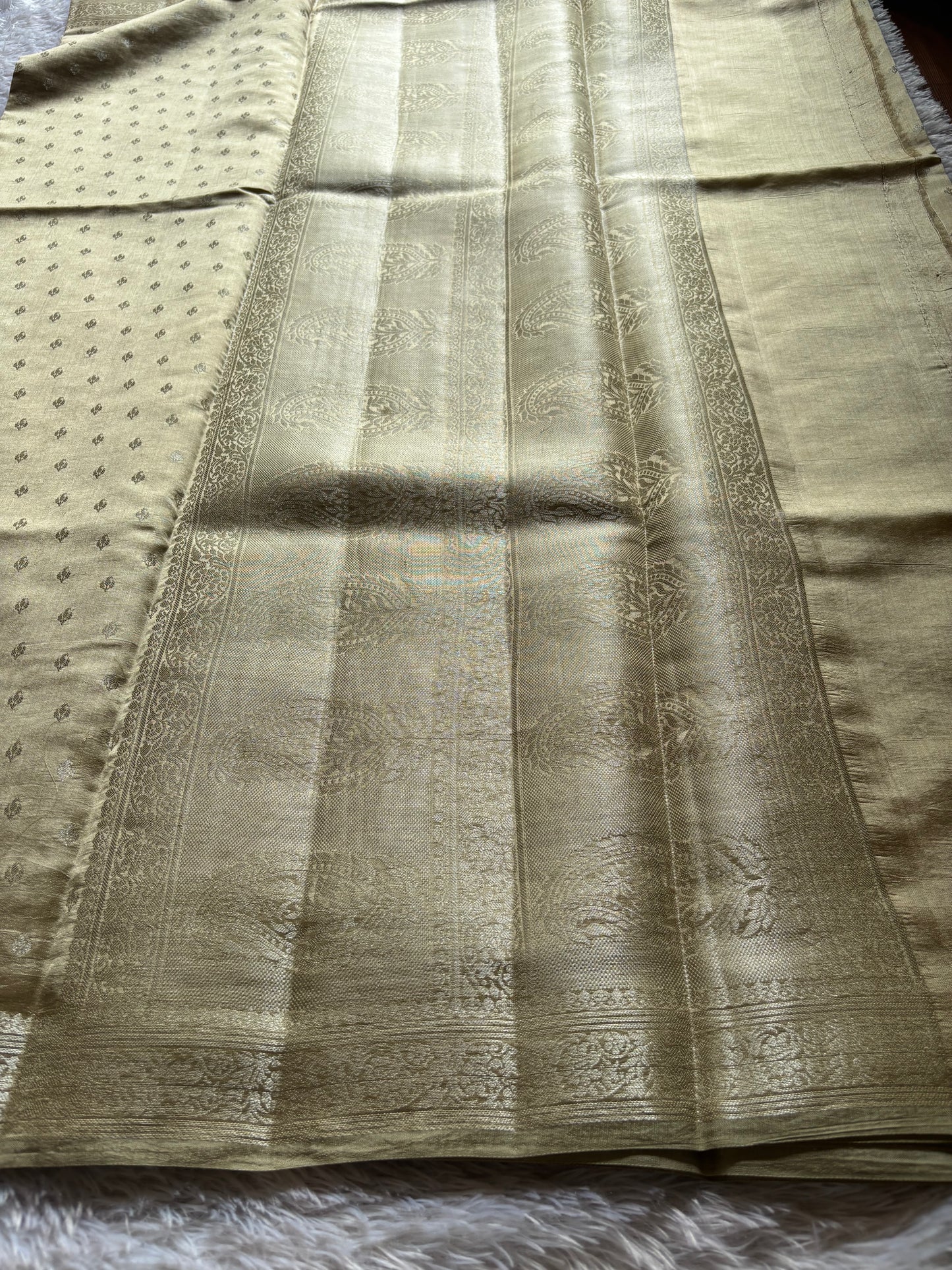 Banarasi Chiniya : Solid Cream beige