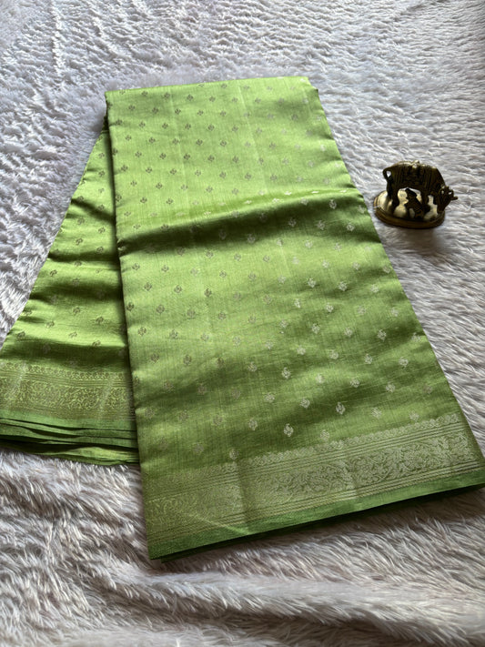 Banarasi Chiniya : Solid Pista green