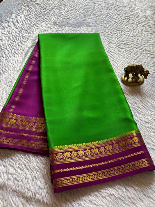 Padmaja (2D) : Parrot green-dark magenta