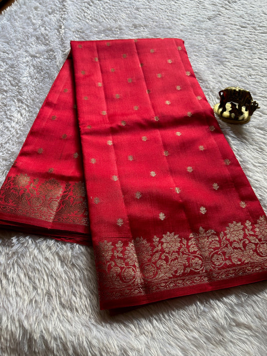 Banarasi Chiniya : Solid Red