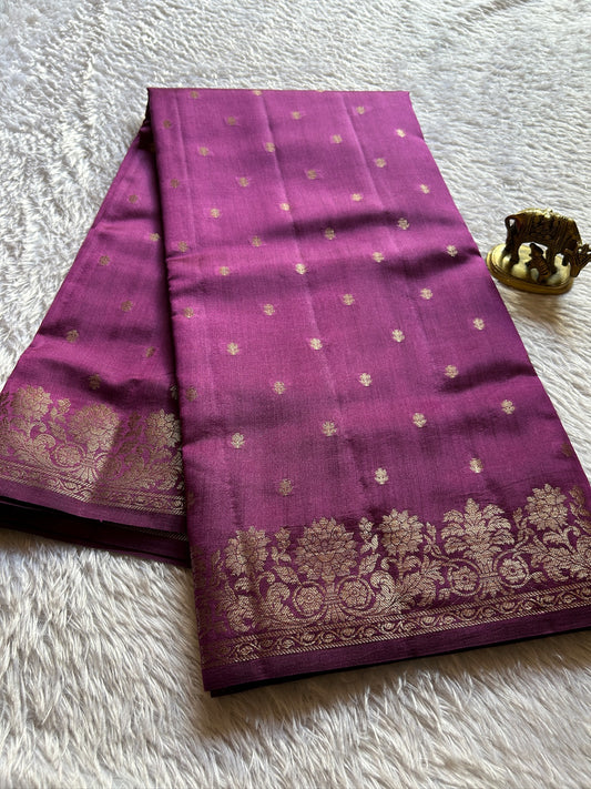 Banarasi Chiniya : Solid Lavender Rose