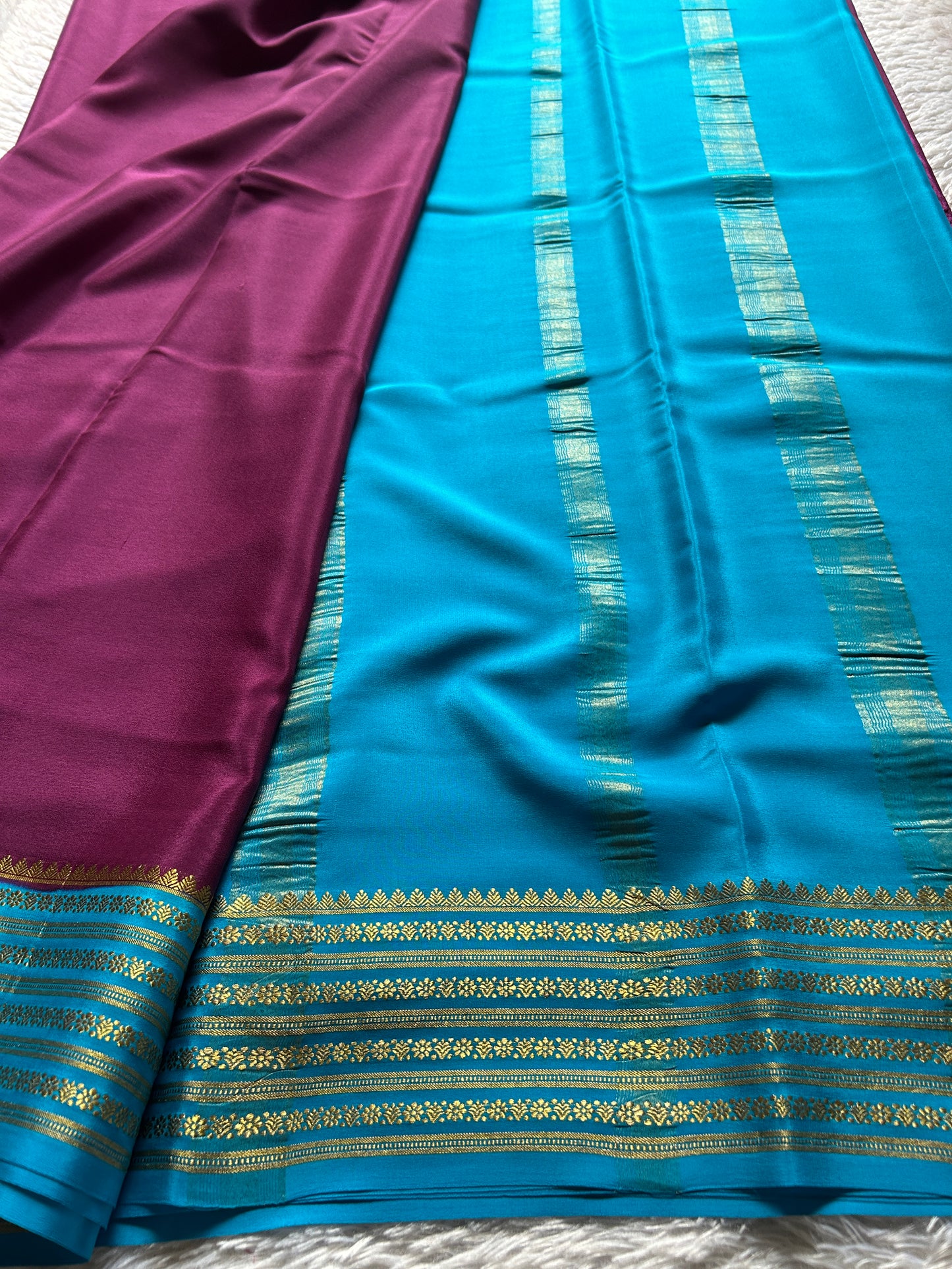 Poornima (2D) : Wine-ananda blue